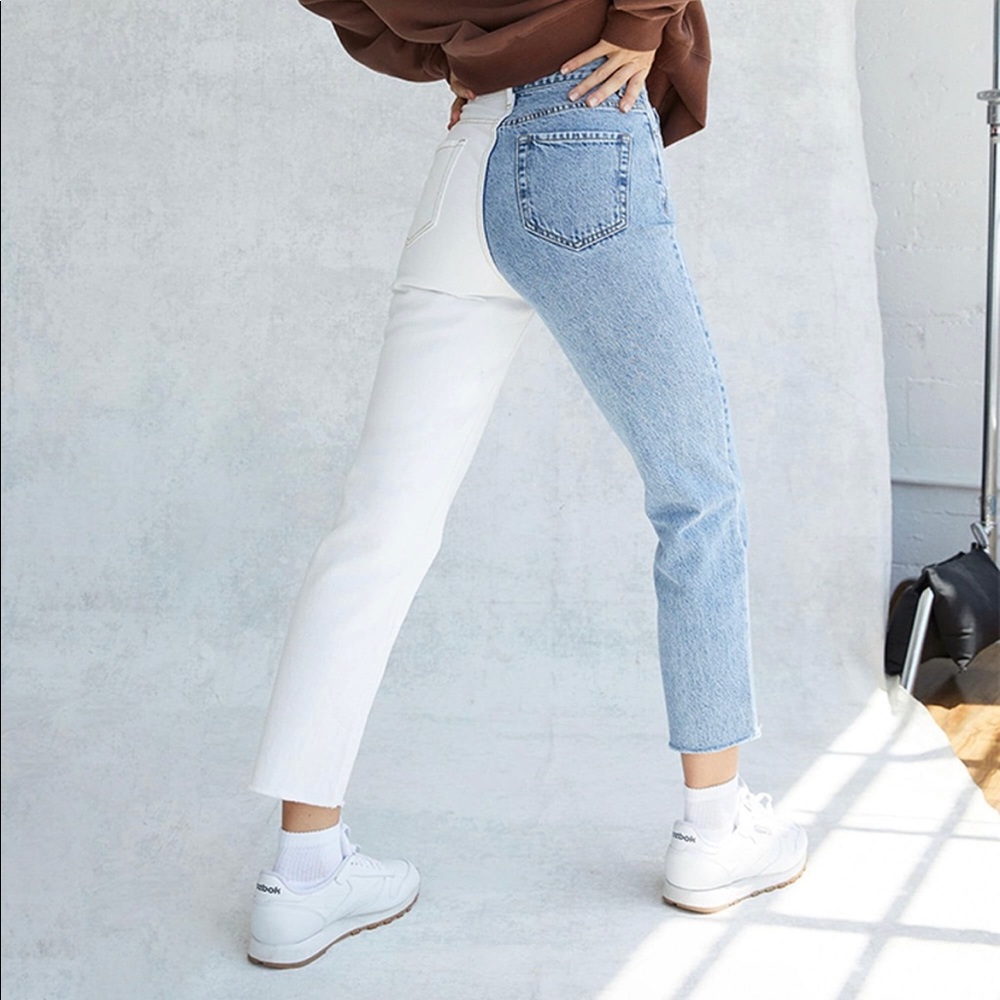 Pac-sun two-toned high waisted straight leg jeans